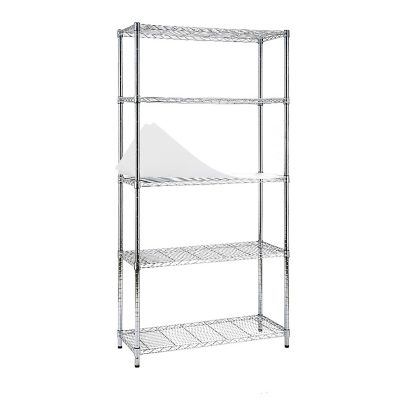 EFINE 5-Tier 36 in. x 72 in. x 14 in. Heavy-Duty Metal Wire Garage Storage Shelving NSF Certified, Chrome, 1 in. Pole