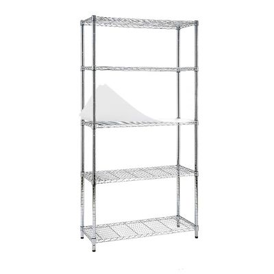 EFINE Chrome 5-Tier Heavy Duty Metal Wire Garage Storage Shelving NSF Certified 1 in. Pole (36 in. W x 72 in. H x 14 in. D)