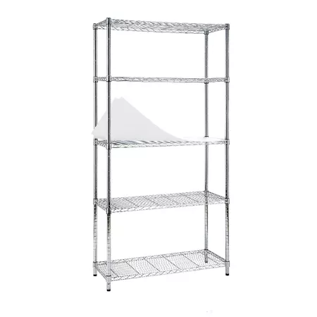 EFINE 5-Tier Heavy Duty Wire Garage Storage Rack 36 in x 72 in x 14 in NSF Certified Chrome 1 in Post Freestanding Shelving Units