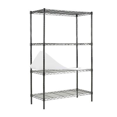 EFINE Black 4-Tier Carbon Steel Wire Garage Storage Shelving Unit, NSF Certified (35.5 in. W x 54 in. H x 15.8 in. D)