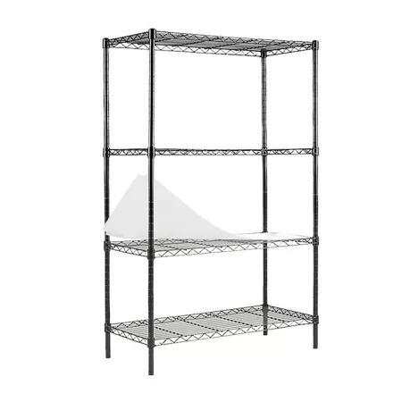 EFINE Black 4 Tier Carbon Steel Wire Garage Storage Rack NSF Certified (35.5" W x 54" H x 15.8" D) Freestanding Shelving Units