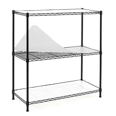 EFINE Black 3-Tier Carbon Steel Wire Garage Storage Shelving Unit, NSF Certified (36 in. W x 36 in. H x 16 in. D)