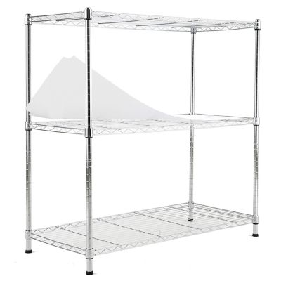 EFINE 3-Tier 36 in. x 36 in. x 16 in. Chrome Carbon Steel Wire Garage Storage Shelving Unit, NSF Certified