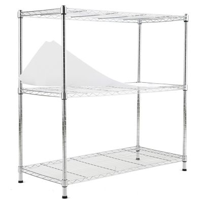 EFINE Chrome 3-Tier Carbon Steel Wire Garage Storage Shelving Unit, NSF Certified (36 in. W x 36 in. H x 16 in. D)