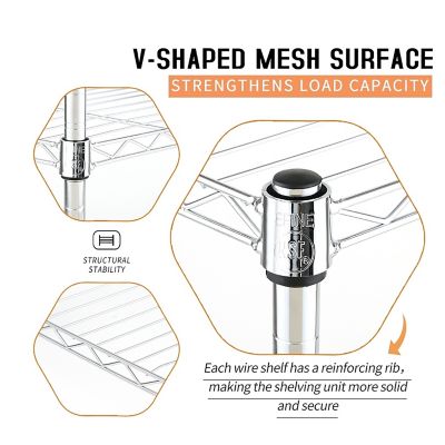 Image showing  3-Tier 36 in. x 36 in. x 16 in. Chrome Carbon Steel Wire Garage Storage Shelving Unit, NSF Certified