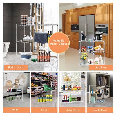 Image showing  3-Tier 36 in. x 36 in. x 16 in. Chrome Carbon Steel Wire Garage Storage Shelving Unit, NSF Certified