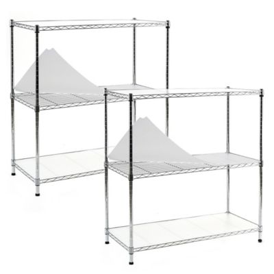 EFINE Chrome 3-Tier Carbon Steel Wire Garage Storage Shelving Unit, NSF Certified (2 pk.) (36 in. W x 36 in. H x 16 in. D)