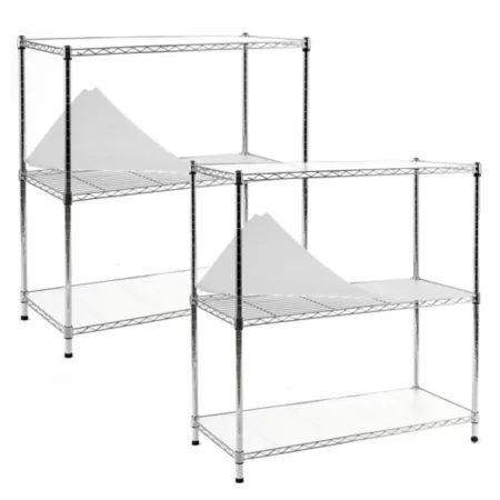 EFINE Chrome 3-Tier Carbon Steel Wire Garage Storage Rack NSF Certified (2 pk.) (36 in W x 36 in H x 16 in D) Freestanding Shelving Units