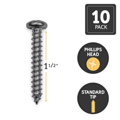 Image showing  Wood Screws, 1.5 in., Round Phillips Head, 10 pk.