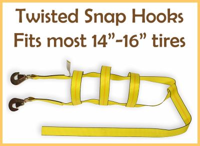 Image showing  2 in. x 43 in. Tow Dolly Basket Strap, Snap Hooks, 3,333 lb. Capacity