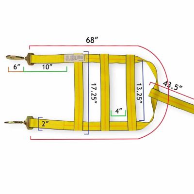 Image showing  2 in. x 43 in. Tow Dolly Basket Strap, Snap Hooks, 3,333 lb. Capacity