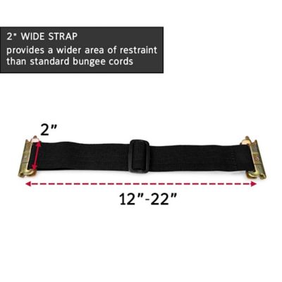 Image showing  E-Track Bungee Strap, 2 in. x 12 in. - 22 in. 2 pk.