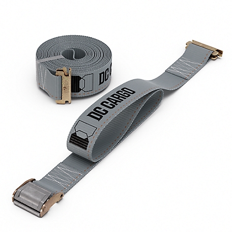 DC Cargo E-Track Cam Buckle Strap, 2 in. x 16 ft., Grey
