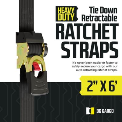 Image showing  Auto-Retract Strap with S-Hooks, 2 in. x 6 ft., 4 pk.