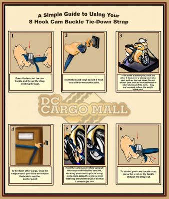 Image showing 6 th DC Cargo Cam Buckle Strap with S-Hooks, 1 in. x 9 ft.