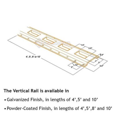 Image showing 6 th DC Cargo Galvanized E-Track Rail, Vertical, 4 ft.