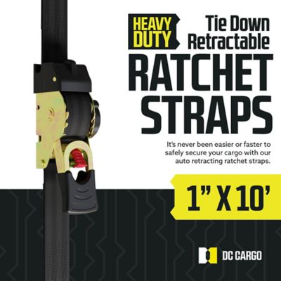 Image showing  Auto-Retract Strap with S-Hooks, 1 in. x 10 ft., 2 pk.