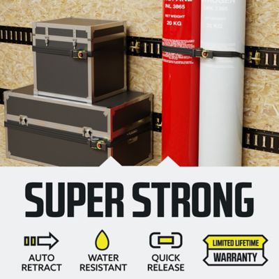 Image showing  Auto-Retract Strap with S-Hooks, 1 in. x 10 ft., 2 pk.