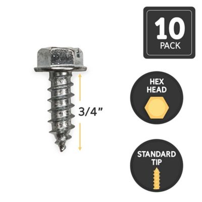 Image showing  Wood Screws, 3/4 in. Hex Washer Head, 10 pk.