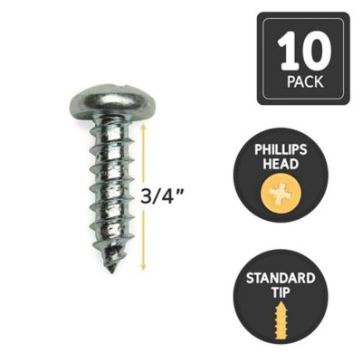 Image showing  Wood Screws, 3/4 in. Round Phillips Head, 10 pk.