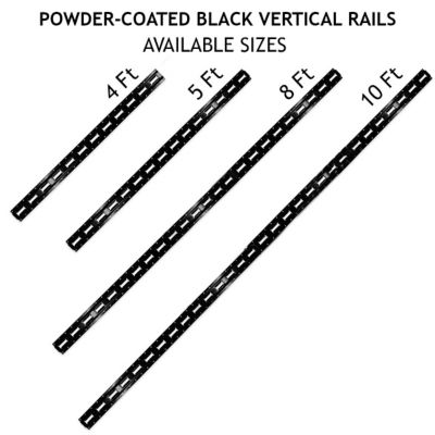Image showing  Powder-Coat E-Track Rail, Vertical, 5 ft., Black