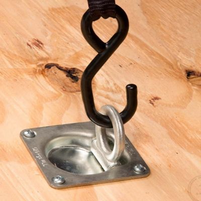 Image showing  1,666 lb. Capacity Small Square Recessed Pan D-Ring with Backing Plate