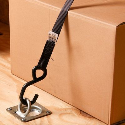 Image showing  1,666 lb. Capacity Small Square Recessed Pan D-Ring with Backing Plate