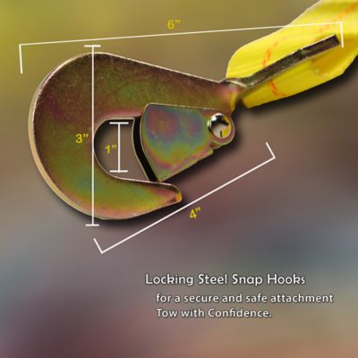 Image showing  2 in. x 114 in. Axle Strap with Ratchet, Snap Hooks, 3,333 lb. Capacity