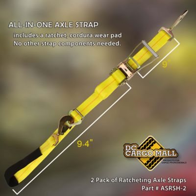 Image showing 5 th DC Cargo 2 in. x 114 in. Axle Strap with Ratchet, Snap Hooks, 3,333 lb. Capacity