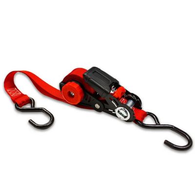 DC Cargo Self Storing Ratchet Strap with S-Hooks, 1 in. x 15 ft., 115YRSSH