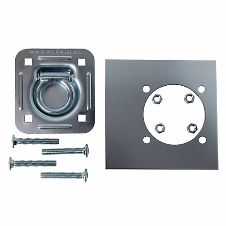 DC Cargo Recessed Pan D-Ring with Backing Plate, Square, 2,000 lb. WLL