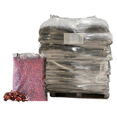 Viagrow Red Rubber Playground & Landscape Mulch, 75 cf pallet / 50 bags 1.5cf each / 2.77 Cubic Yards / 2000lbs