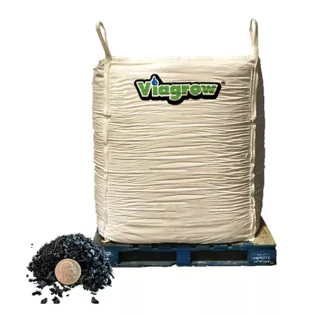 Viagrow 75 cu 3.5 cu ft Black Rubber Playground and Landscape Mulch Dye-FREE Pallet Rubber Mulch