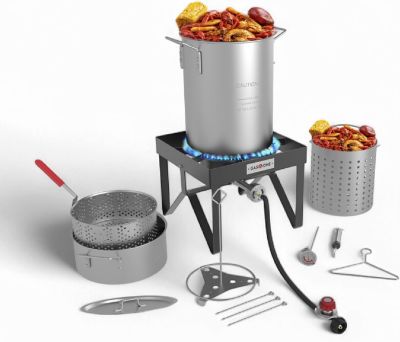 Gas One 30 qt. Propane Turkey Fryer and 10 qt. Fish Fryer Set, Square ...