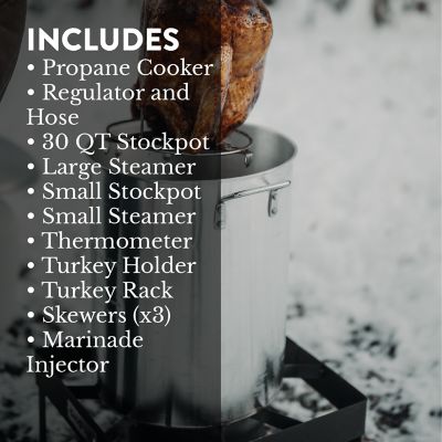 Image showing  30 qt. Propane Turkey Fryer and 10 qt. Fish Fryer Set, Square Burner