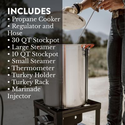 Image showing  30 qt. Propane Turkey Fryer and 10 qt. Fish Fryer Set
