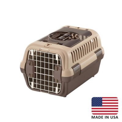 Richell Double Door Pet Carrier Small Soft Tan and Brown