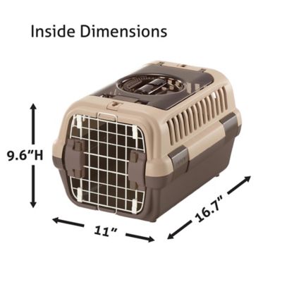 Image showing  Double Door Pet Carrier Small Soft Tan and Brown