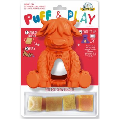 Yeti Dog Chew Yak Puff & Play Dog Toy Interactive Nuggets Dispenser - Light to Light Moderate Chewers