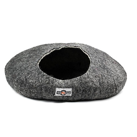 Yeti Pet Cave Pet Bed for Cats & Small Dogs, 100% New Zealand Wool, YPCGY