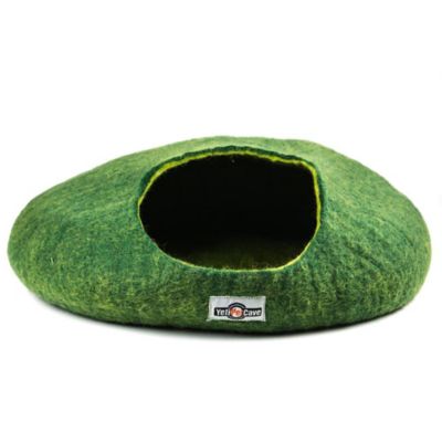 Yeti Pet Cave Pet Bed for Cats & Small Dogs, 100% New Zealand Wool, YPCGR