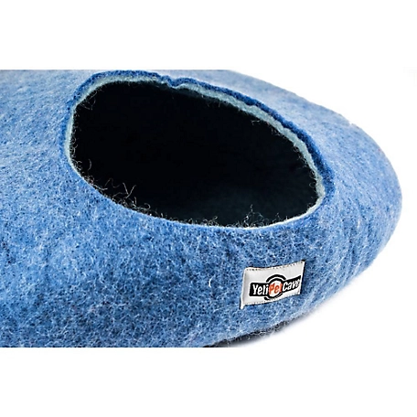 Yeti Pet Cave Pet Bed for Cats & Small Dogs, 100% New Zealand Wool, YPCBL