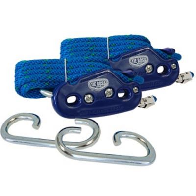 Tie Boss Cargo Tie Downs & Storage Ropes, 3/8 in., Blue, 2 Pack