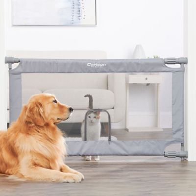 Image showing  Expandable Mesh Pet Gate With Small Pet Door