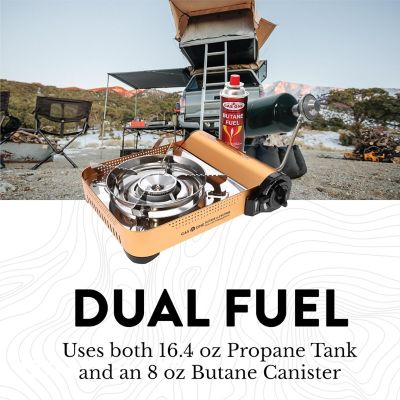 Image showing  12,000 BTU Portable Dual Fuel Stove Propane or Butane, Gold