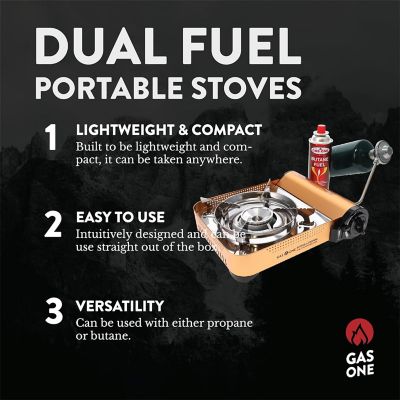 Image showing 5 th Gas One 12,000 BTU Portable Dual Fuel Stove Propane or Butane, Gold