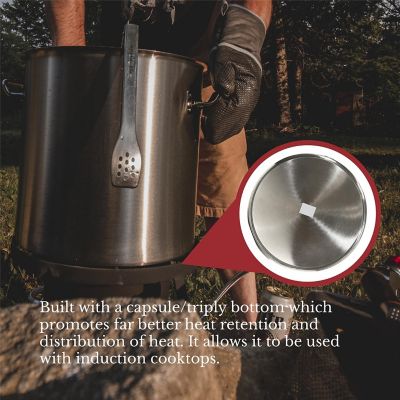 Image showing  53 qt. Stainless Steel Pot with Perforated Basket