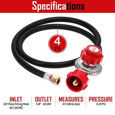 Image showing  High Pressure Propane Regulator with 4 ft. Hose