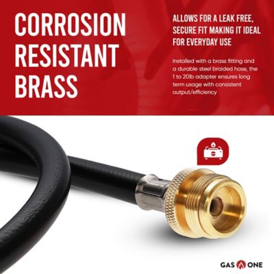 Image showing  5 ft. Propane 1lb to 20lb Adapter Converter Hose