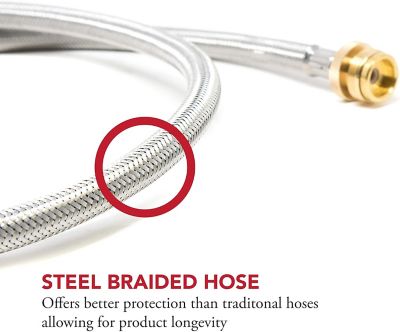 Image showing  Propane 1 lb. to 20 lb. Converter Steel Braided Hose 5 ft.